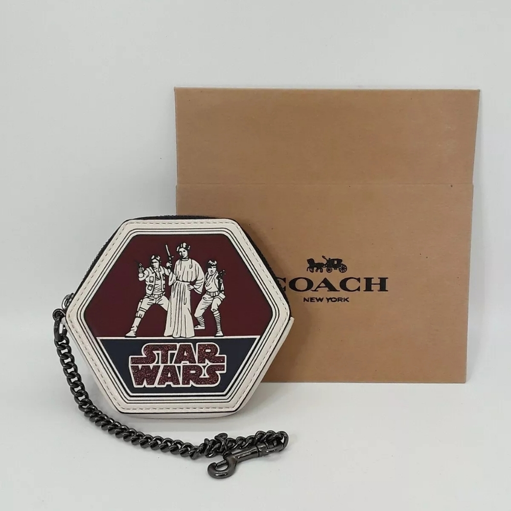 NWT Coach X Star Wars Hexagon Coin Purse with Trio